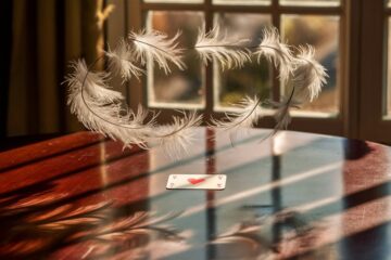 braiding feathers through gaming tables