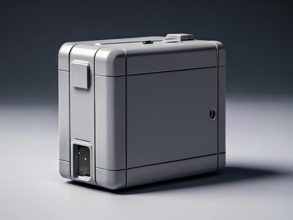 A portable storage drive and stacked blank data blocks on a gray studio surface, with a small capacity gauge prop showing cleanup.